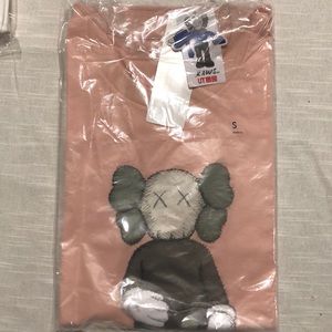 Kaws Uniqlo Colab Pink Tshirt